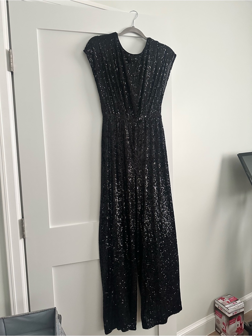 Maggy London Black Sequin Evening Jumpsuit